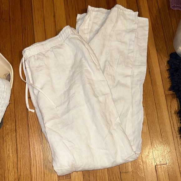 Aritzia Wilfred Free 100% Organic Linen Straight Leg Pant Large - Picture 10 of 10